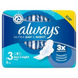 Always Ultra Day & Night Pads (S3) Wings x 9
