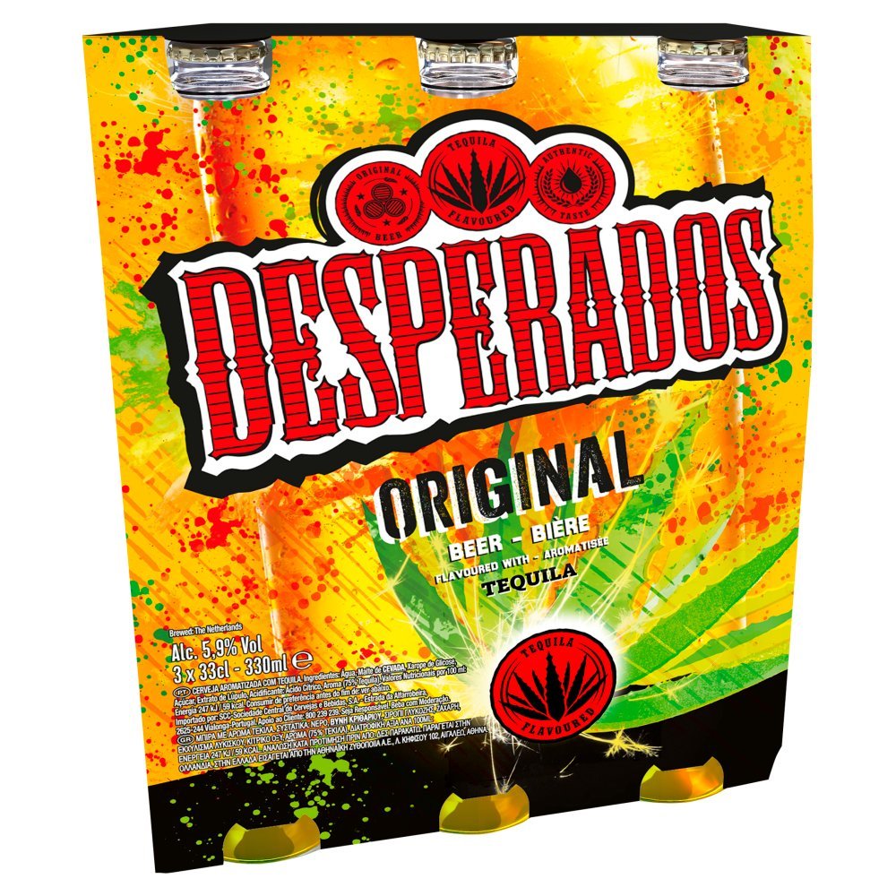 Desperados Tequila Flavoured Lager Beer Bottle 3x330ml