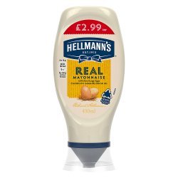 HELLMANNS MAYONNAISE SQUEEZY PM 2.99 430ml