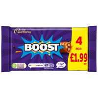 CADBURY BOOST CHOCOLATE BAR 4 PACK PM 1.99 126g