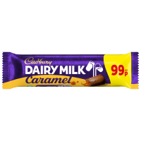 CADBURY DAIRY MILK CARAMEL CHOCOLATE BAR PM 99P 45g