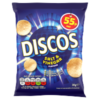 Discos Salt & Vinegar Crisps 30g, 55p PMP