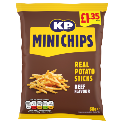 KP Minichips BBQ Beef Crisps 60g, £1.35 PMP