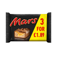 MARS CHOCOLATE BAR 3 PACK PM 1.89 118.2g