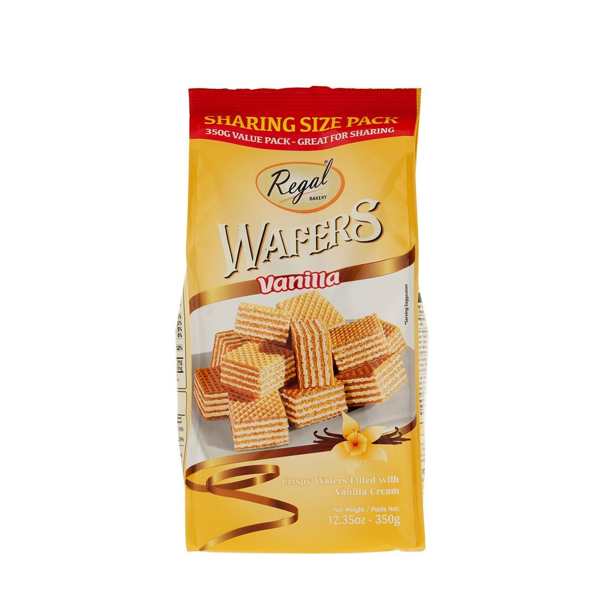 Regal Vanilla Wafers 350g  Crispy Wafers Filled With Hazelnut Cream