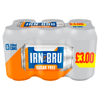 BARRS IRN BRU SUGAR FREE 6PK CANS PM 3.00 330ml