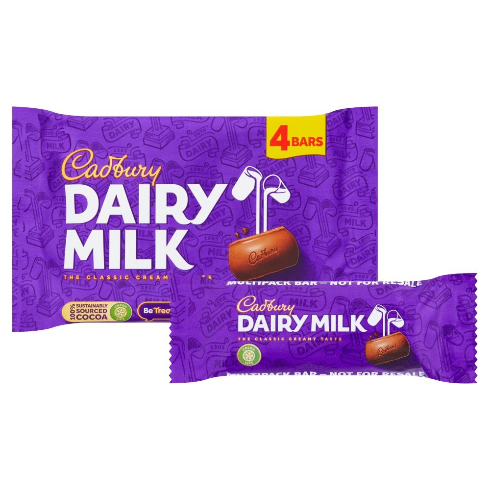 Cadbury Dairy Milk Chocolate Bar 4 Pack 108.8g