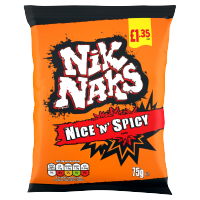 Nik Naks Nice 'N' Spicy Crisps 75g, £1.35 PMP