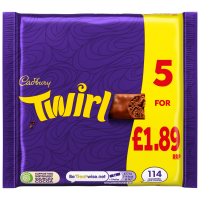 CADBURY TWIRL CHOCOLATE BAR 5 PACK PM 1.89 107.5g